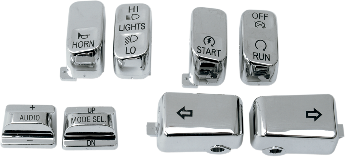 DRAG SPECIALTIES Replacement Handlebar Switch Caps with Radio Control - Chrome