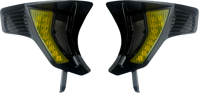 CUSTOM DYNAMICS Shark Demon? Turn Signal Vents - Yellow Lens SD-RG23-VTS-AB
