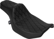 DRAG SPECIALTIES SEATS Extended Reach Predator III Set - Vinyl - Black Double Diamond Stitch - FLH/FLT '23-'24 4706B