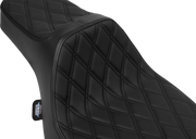 DRAG SPECIALTIES SEATS Extended Reach Predator III Set - Vinyl - Black Double Diamond Stitch - FLH/FLT '23-'24 4706B