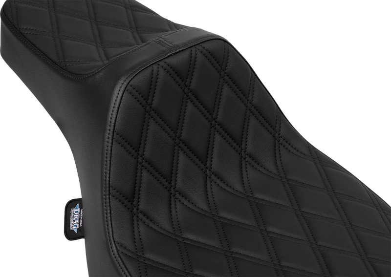 DRAG SPECIALTIES SEATS Extended Reach Predator III Set - Vinyl - Black Double Diamond Stitch - FLH/FLT '23-'24 4706B