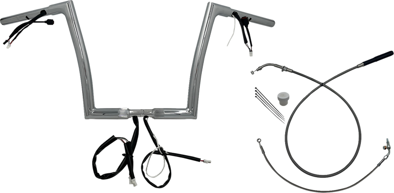 FAT BAGGERS INC. 1-1/4" EZ Install Flat Top Handlebar - 12" - Chrome 749912