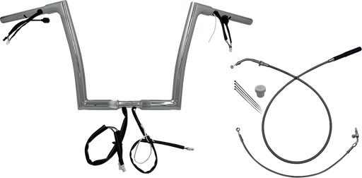 FAT BAGGERS INC. 1-1/4" EZ Install Flat Top Handlebar - 12" - Chrome 749912