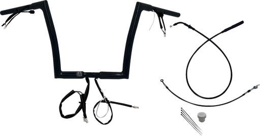 FAT BAGGERS INC. 1-1/4" EZ Install Flat Top Handlebar - 12" - Black 749912-B