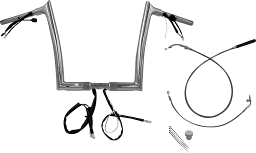 FAT BAGGERS INC. 1-1/4" EZ Install Pointed Top Handlebar - 12" - Chrome 949912