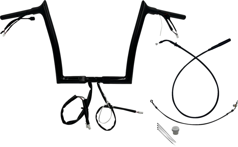 FAT BAGGERS INC. 1-1/4" EZ Install Pointed Top Handlebar - 12" - Black 949912-B