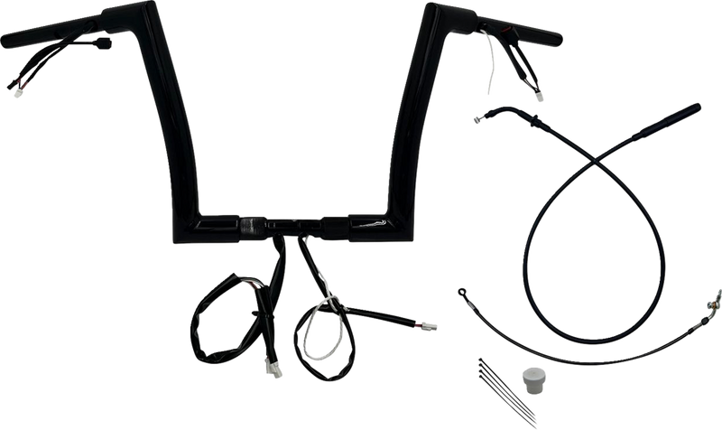 FAT BAGGERS INC. 1-1/2" EZ Install Flat Top Handlebar - 12" - Black 649912-B