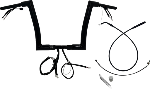 FAT BAGGERS INC. 1-1/2" EZ Install Flat Top Handlebar - 12" - Black 649912-B