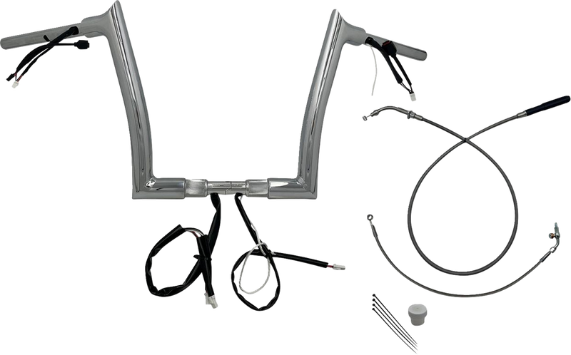 FAT BAGGERS INC. 1-1/2" EZ Install Pointed Top Handlebar - 12" - Chrome 849912