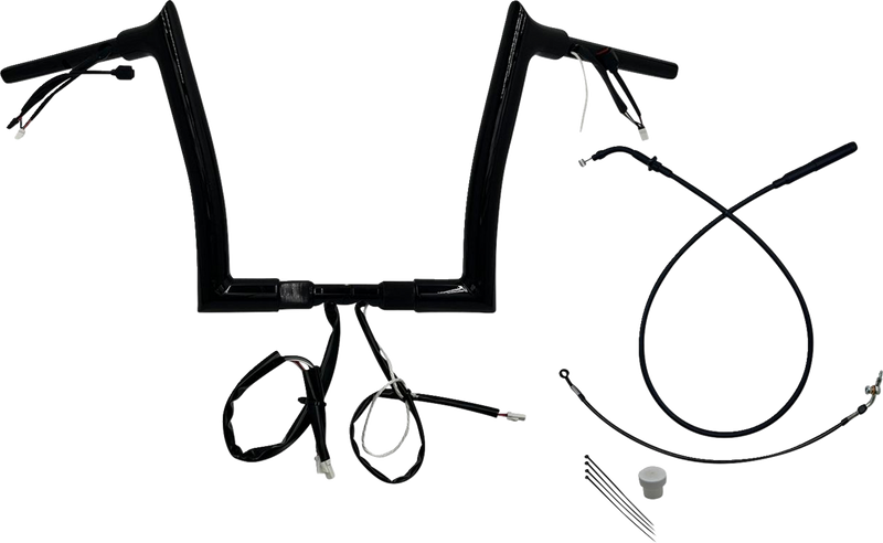 FAT BAGGERS INC. 1-1/2" EZ Install Pointed Top Handlebar - 12" - Black 849912-B