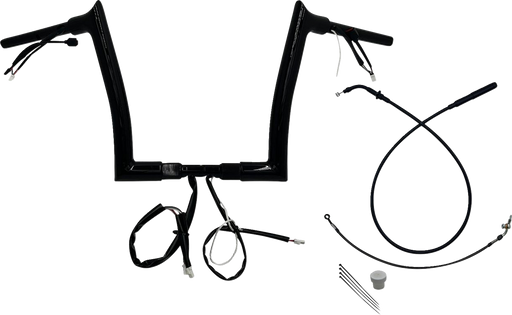 FAT BAGGERS INC. 1-1/2" EZ Install Pointed Top Handlebar - 12" - Black 849912-B