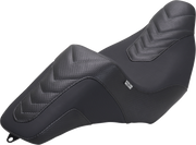 MUSTANG Signature Series Squareback™ Seat - Gripper Vinyl - Chevron - Gunmetal Stitch - FLH/FLT '23-'25 76324GM