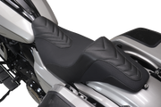 MUSTANG Signature Series Squareback™ Seat - Gripper Vinyl - Chevron - Gunmetal Stitch - FLH/FLT '23-'25 76324GM