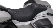 MUSTANG Signature Series Squareback™ Seat - Gripper Vinyl - Chevron - Gunmetal Stitch - FLH/FLT '23-'25 76324GM