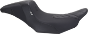 MUSTANG Signature Series Squareback™ Seat - Gripper Vinyl - Chevron - Gunmetal Stitch - FLH/FLT '23-'25 76324GM