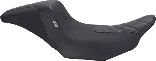 MUSTANG Signature Series Squareback™ Seat - Gripper Vinyl - Chevron - Gunmetal Stitch - FLH/FLT '23-'25 76324GM