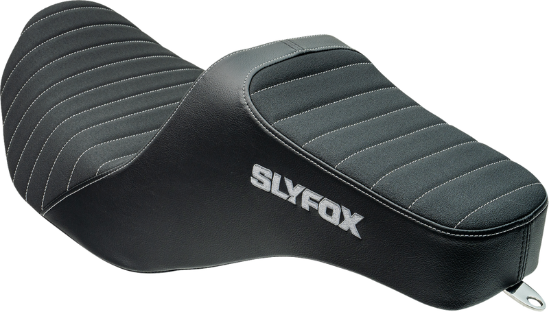 SLYFOX Highnoon Seat - Vinyl - Classic Stitch - Gray Logo - FLH/FLT '23-'24 4704B-SlyFox