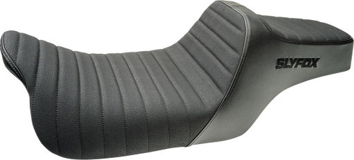 SLYFOX Highnoon Seat - Vinyl - Classic Stitch - Black Logo - FLH/FLT '08-'24 4710A-SlyFox