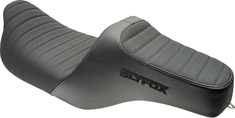 SLYFOX Highnoon Seat - Vinyl - Classic Stitch - Black Logo - FLH/FLT '08-'24 4710A-SlyFox