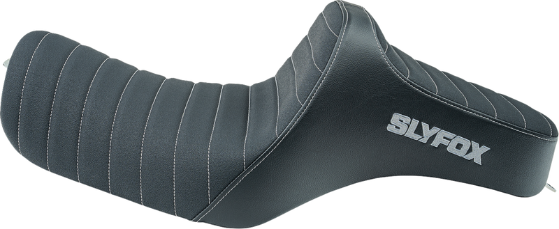 SLYFOX High Noon Seat - Vinyl - Classic Stitch - Silver Logo - Silver Stitch - XL '04-'22 4709B-SlyFox