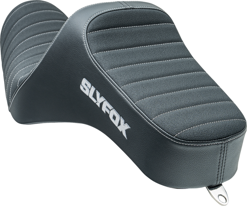 SLYFOX High Noon Seat - Vinyl - Classic Stitch - Silver Logo - Silver Stitch - XL '04-'22 4709B-SlyFox