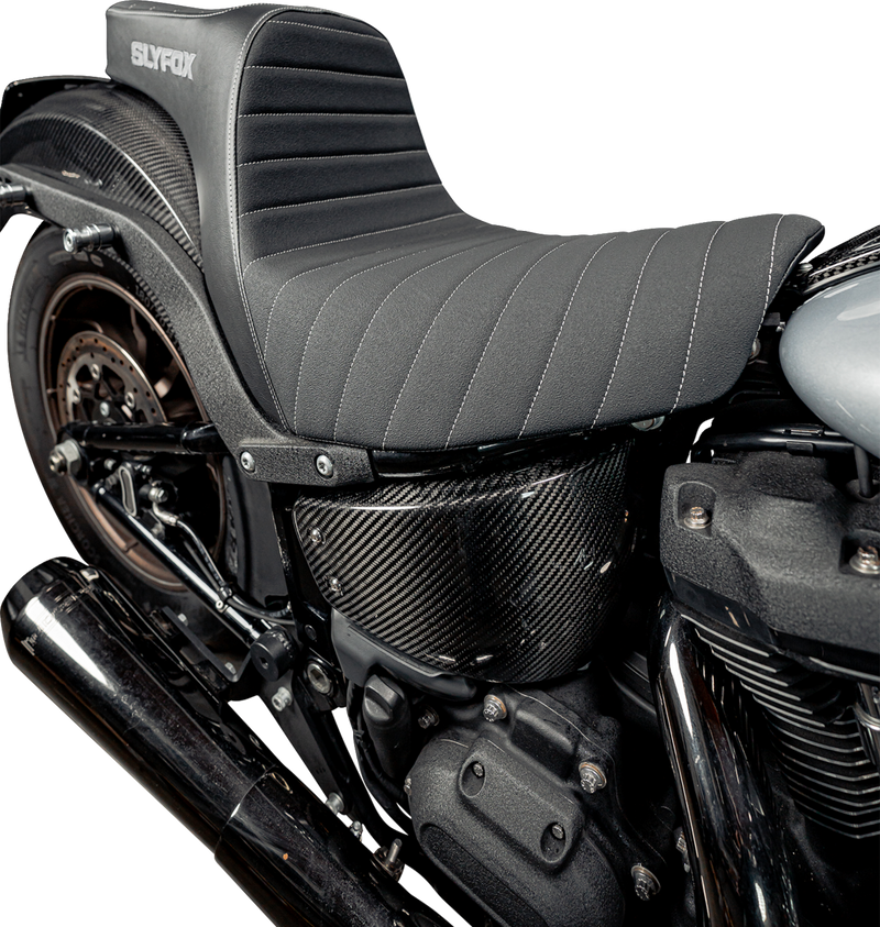 SLYFOX High Noon Seat - Vinyl - Classic Stitch - Silver Logo - FL/FX '18-'24 4701B-slyfox