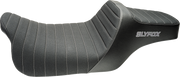 SLYFOX Highnoon Seat - Vinyl - Classic Stitch - Silver Logo - FLH/FLT '08-'24 4710B-SlyFox