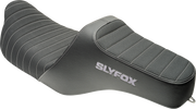 SLYFOX Highnoon Seat - Vinyl - Classic Stitch - Silver Logo - FLH/FLT '08-'24 4710B-SlyFox
