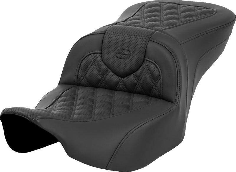 SADDLEMEN Heated Roadsofa* Seat - Lattice Stitch - w/o Backrest - FLT/FLH '23-'24 823-07-182A0