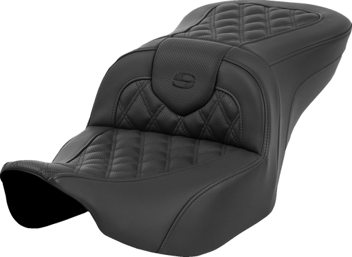 SADDLEMEN Heated Roadsofa* Seat - Lattice Stitch - w/o Backrest - FLT/FLH '23-'24 823-07-182A0