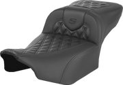 SADDLEMEN Heated RoadSofa* Seat - Extended Reach - Lattice Stitch - w/o Backrest - FLT/FLH *23-*24 823-07-207A0