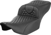 SADDLEMEN Heated RoadSofa* Seat - Extended Reach - Honeycomb Stitch - w/o Backrest - FLT/FLH *23-*24 823-07-190A0