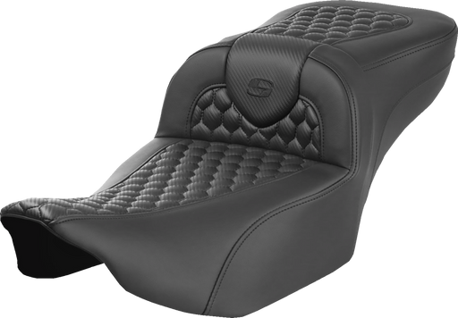 SADDLEMEN Heated RoadSofa* Seat - Extended Reach - Honeycomb Stitch - w/o Backrest - FLT/FLH *23-*24 823-07-190A0