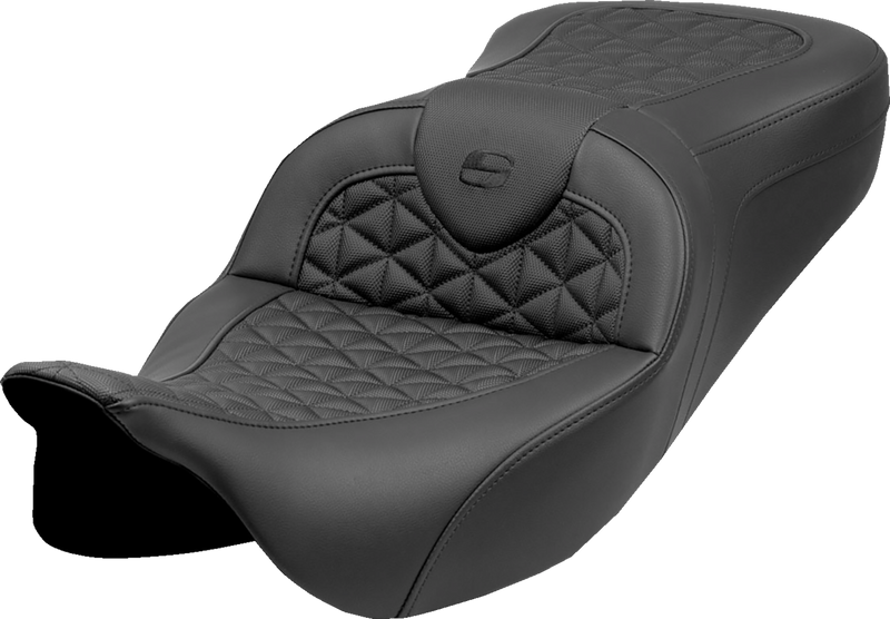 SADDLEMEN RoadSofa* Tri Gripper Seat - Standard Reach - w/o Backrest - FLH/FLT '08-'25 808-07B-21000