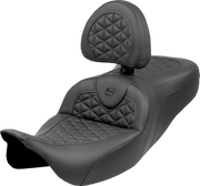 SADDLEMEN RoadSofa* Tri Gripper Seat - Extended Reach - w/ Backrest - FLH/FLT '08-'25 808-07B-211B0