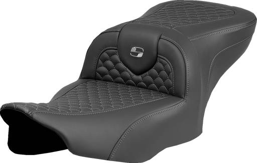 SADDLEMEN Roadsofa* Seat - Dragon Scale Stitch - Dark Gray Stitch - w/o Backrest - FLTR/FLHX '23-'24 823-07-20802