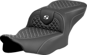 SADDLEMEN Roadsofa* Seat - Dragon Scale Stitch - White Stitch - w/o Backrest - FLTR/FLHX '23-'24 823-07-20806