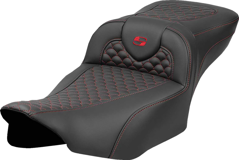 SADDLEMEN RoadSofa™ Extended Reach Seat - Dragon Scale - w/o - Red