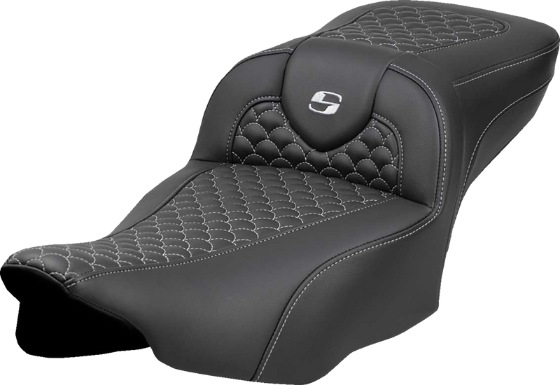 SADDLEMEN RoadSofa™ Extended Reach Seat - Dragon Scale - w/o - Silver