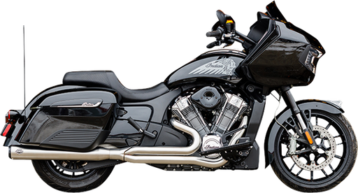 S&S CYCLE 2-into-1 Qualifier Exhaust System - Brushed Stainless Steel - Race Only - Indian with PowerPlus 550-1130