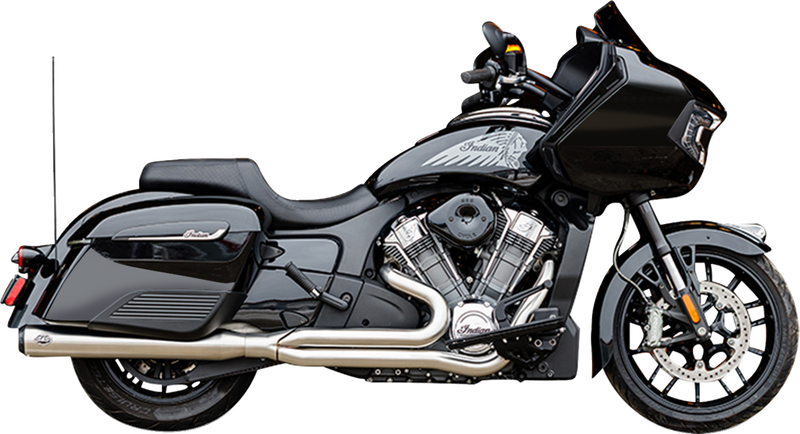 S&S CYCLE 2-into-1 Qualifier Exhaust System - Brushed Stainless Steel - 49 State - Indian with PowerPlus 550-1132