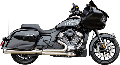 S&S CYCLE 2-into-1 Qualifier Exhaust System - Brushed Stainless Steel - 49 State - Indian with PowerPlus 550-1132