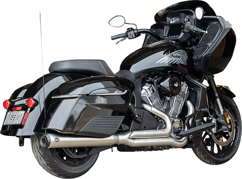 S&S CYCLE 2-into-1 Qualifier Exhaust System - Brushed Stainless Steel - 49 State - Indian with PowerPlus 550-1132