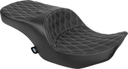 DRAG SPECIALTIES SEATS Freedom Seat - Black - Vinyl - Silver Double Diamond Stitch - FLT/FLH '23-'25 4711C