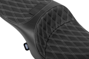 DRAG SPECIALTIES SEATS Freedom Seat - Black - Vinyl - Silver Double Diamond Stitch - FLT/FLH '23-'25 4711C