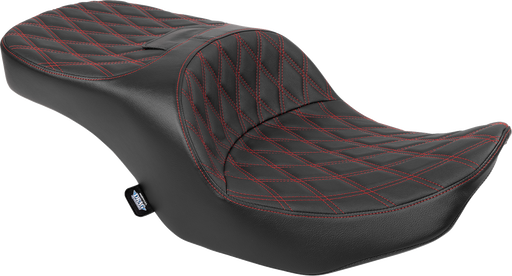 DRAG SPECIALTIES SEATS Freedom Seat - Black - Vinyl - Red Double Diamond Stitch - FLT/FLH '23-'25 4711D