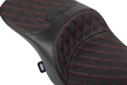 DRAG SPECIALTIES SEATS Freedom Seat - Black - Vinyl - Red Double Diamond Stitch - FLT/FLH '23-'25 4711D