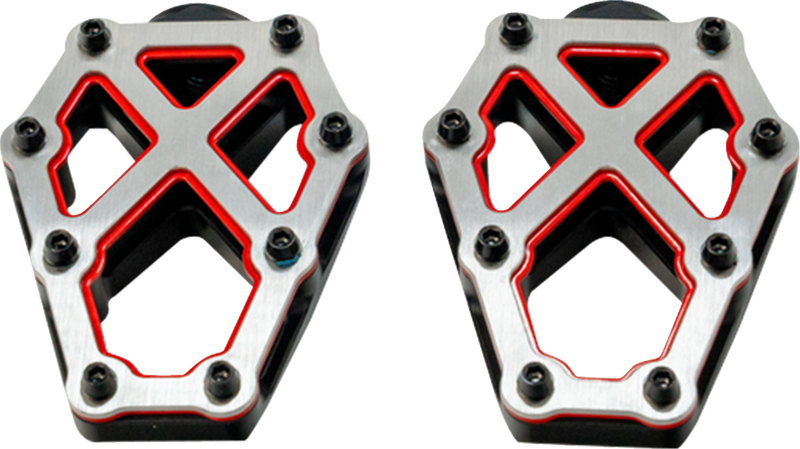 KODLIN USA NXL Footpegs - Black w/ Red Accent K73255-RL