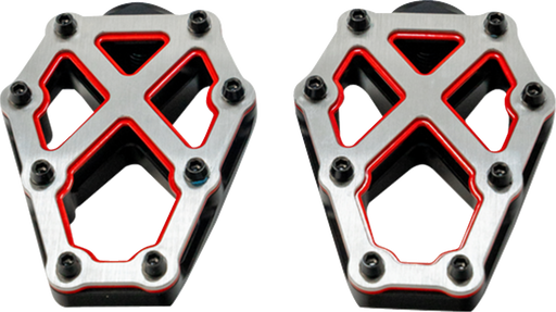 KODLIN USA NXL Footpegs - Black w/ Red Accent K73255-RL