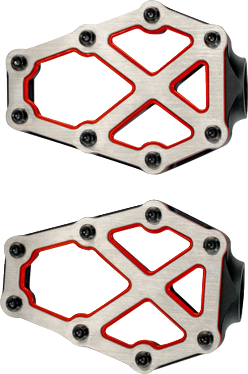 KODLIN USA NXL Footpegs - Black w/ Red Accent K73255-RL